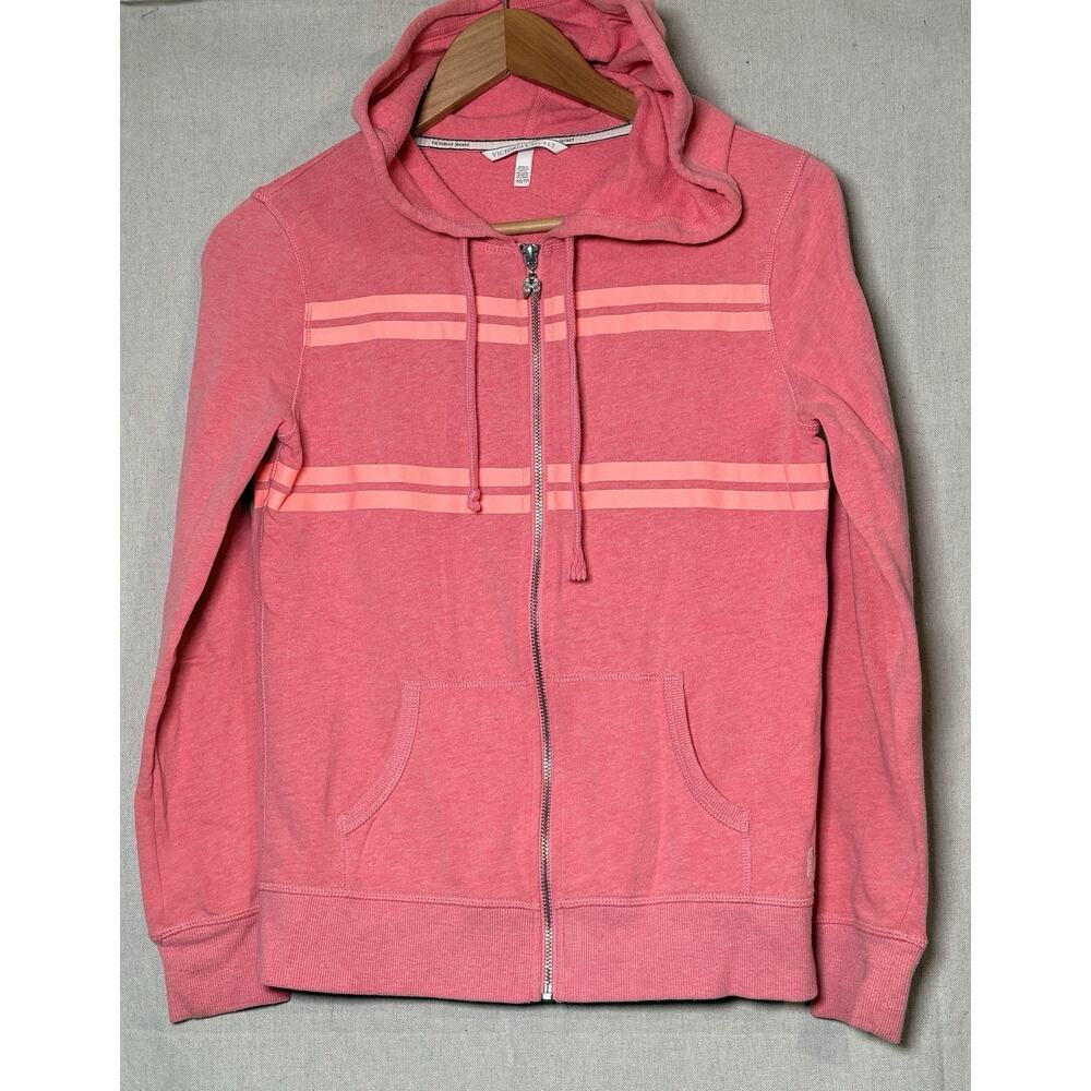 Victoria's Secret Lightweight Angel Spell Out Pink Zip Up Hoodie Woman's Size XS